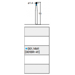 Osung Laminate/ Depth Orientation Ball Round FG Shank 001-14M1 (001BR-41) Medium Grit 5/PK