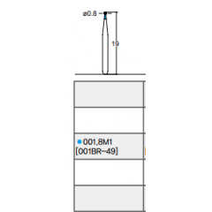 Osung Laminate/ Depth Orientation Ball Round FG Shank 001-8M1 (001BR-49) Medium Grit 5/PK