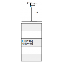 Osung Etcetera Double Inverted Cone FG Shank 032-10M1 (019DI-41) Medium Grit Diamond Bur 5/PK