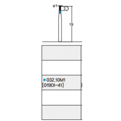 Osung Etcetera Double Inverted Cone FG Shank 032-10M1 (019DI-41) Medium Grit Diamond Bur 5/PK