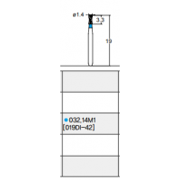 Osung Etcetera Double Inverted Cone FG Shank 032-14M1 (019DI-42) Medium Grit Diamond Bur 5/PK