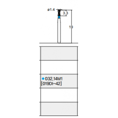 Osung Etcetera Double Inverted Cone FG Shank 032-14M1 (019DI-42) Medium Grit Diamond Bur 5/PK