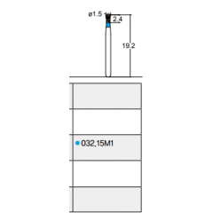 Osung Etcetera Double Inverted Cone FG Shank 032-15M1 Medium Grit Diamond Bur 5/PK