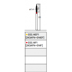 Osung Etcetera Finishing Bur FG Shank 033-14F1 (243AFN-014F) Fine Grit Diamond Bur 5/PK