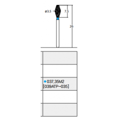 Osung Crown Posterior/ Occlusal Reduction Double Conical FG Shank 037-35M2 (039ATP-035) Medium Grit Diamond Bur 5/PK