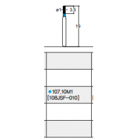 Osung Crown Anterior/ Depth Orientation Flat (Straight) FG Shank 107-10M1 (108JSF-010) Medium Grit Diamond Bur 5/PK