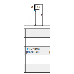 Osung Crown Anterior/ Depth Orientation Flat (Straight) FG Shank 107-10M3 (109SF-41) Medium Grit Diamond Bur 5/PK