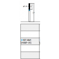 Osung Crown Anterior/ Labial, Axial, Lingual Axial Reduction and Margin Shoulder (Straight) FG Shank 107-14M1 (110SF-21) Medium Grit Diamond Bur 5/PK