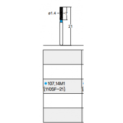 Osung Crown Anterior/ Labial, Axial, Lingual Axial Reduction and Margin Shoulder (Straight) FG Shank 107-14M1 (110SF-21) Medium Grit Diamond Bur 5/PK