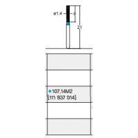 Osung Crown Anterior/ Labial, Axial, Lingual Axial Reduction and Margin Shoulder (Straight) FG Shank 107-14M2 (111 837 014) Medium Grit Diamond Bur 5/PK