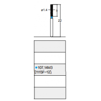 Osung Crown Anterior/ Labial, Axial, Lingual Axial Reduction and Margin Shoulder (Straight) FG Shank 107-14M3 (111SF-12) Medium Grit Diamond Bur 5/PK