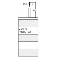 Osung Crown Anterior/ Depth Orientation Flat (Straight) FG Shank 107-8F1 (108CD-58F) Fine Grit Diamond Bur 5/PK