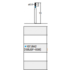 Osung Crown Posterior/ Occlusal Depth Orientation Flat (Straight) FG Shank 107-8M2 (108JSF-008) Medium Grit Diamond Bur 5/PK
