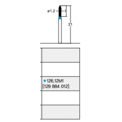 Osung Crown Anterior/ Labial, Axial, Lingual Axial Reduction and Margin Sloped Shoulder (Taper) FG Shank 126-12M1 (129 884 012) Medium Grit Diamond Bur 5/PK