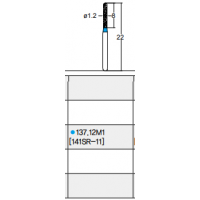 Osung Crown Anterior/ Labial, Axial, Lingual Axial Reduction and Margin Deep Chamfer (Straight) FG Shank 137-12M1 (141SR-11) Medium Grit Diamond Bur 5/PK