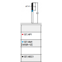 Osung Crown Posterior/ Labial, Axial, Lingual Axial Reduction and Margin/ Proximal Cutting Deep Chamfer (Straight) FG Shank 137-14F1 Fine Grit Diamond Bur 5/PK