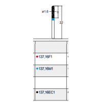 Osung Crown Anterior/ Labial, Axial, Lingual Axial Reduction and Margin Deep Chamfer (Straight) FG Shank 137-16EC1 Extra Coarse (Super Coarse) Grit Diamond Bur 5/PK