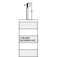 Osung Crown Anterior/ Depth Orientation Flat (Straight) FG Shank 156-10M1 (156 835KR 010) Medium Grit Diamond Bur 5/PK