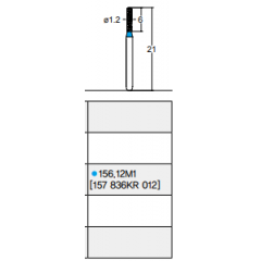 Osung Crown Anterior/ Depth Orientation Flat (Straight) FG Shank 156-12M1 (157 836KR 012) Medium Grit Diamond Bur 5/PK
