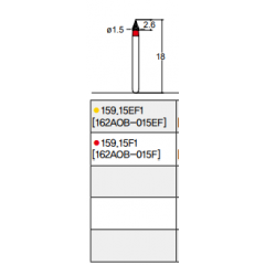 Osung Etcetera Finishing Bur FG Shank 159-15F1 (162AOB-015F) Fine Grit Diamond Bur 5/PK