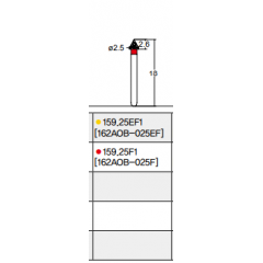 Osung Etcetera Finishing Bur FG Shank 159-25F1 (162AOB-025F) Fine Grit Diamond Bur 5/PK