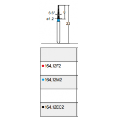 Osung Crown Posterior/ Labial, Axial, Lingual Axial Reduction and Margin/ Proximal Cutting Straight FG Shank 164-12M2 Medium Grit Diamond Bur 5/PK