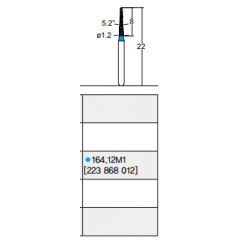 Osung Crown Posterior/ Labial, Axial, Lingual Axial Reduction and Margin/ Proximal Cutting Straight FG Shank 164-12M1 (223 868 012) Medium Grit Diamond Bur 5/PK