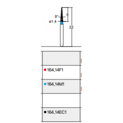 Osung Crown Posterior/ Labial, Axial, Lingual Axial Reduction and Margin/ Proximal Cutting Straight FG Shank 164-14M1 Medium Grit Diamond Bur 5/PK