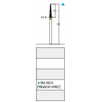 Osung Crown Posterior/ Labial, Axial, Lingual Axial Reduction and Margin/ Proximal Cutting Straight FG Shank 164-16C2 (160ACN-016C) Coarse Grit Diamond Bur 5/PK