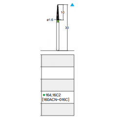 Osung Crown Anterior/ Proximal Cutting, Lingual Reduction Straight FG Shank 164-16C2 (160ACN-016C) Coarse Grit Diamond Bur 5/PK