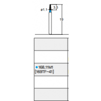 Osung Etcetera Flat (Taper) FG Shank 168-11M1 (169TF-41) Medium Grit Diamond Bur 5/PK