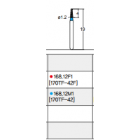 Osung Etcetera Flat (Taper) FG Shank 168-12F1 (170TF-42F) Fine Grit Diamond Bur 5/PK