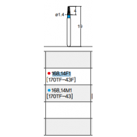 Osung Etcetera Flat (Taper) FG Shank 168-14F1 (170TF-43F) Fine Grit Diamond Bur 5/PK