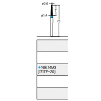 Osung Crown Anterior/ Labial, Axial, Lingual Axial Reduction and Margin Shoulder (Taper) FG Shank 168-14M3 (171TF-20) Medium Grit Diamond Bur 5/PK