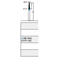 Osung Crown Anterior/ Labial, Axial, Lingual Axial Reduction and Margin Shoulder (Taper) FG Shank 168-14M3 (171TF-20) Medium Grit Diamond Bur 5/PK