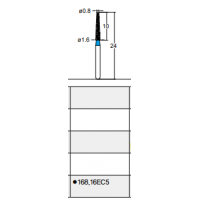 Osung Crown Anterior/ Labial, Axial, Lingual Axial Reduction and Margin Shoulder (Taper) FG Shank 168-16EC5 Coarse Grit Diamond Bur 5/PK