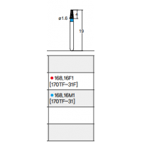 Osung Etcetera Flat (Taper) FG Shank 168-16F1 (170TF-31F) Fine Grit Diamond Bur 5/PK