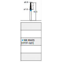 Osung Etcetera Flat (Taper) FG Shank 168-16M2S (171TF-S21) Medium Grit Diamond Bur (847-016M) 5/PK