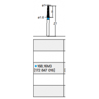 Osung Crown Anterior/ Labial, Axial, Lingual Axial Reduction and Margin Shoulder (Taper) FG Shank 168-16M3 (172 847 016) Medium Grit Diamond Bur 5/PK