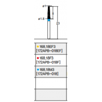 Osung Crown Anterior/ Labial, Axial, Lingual Axial Reduction and Margin Shoulder (Taper) FG Shank 168-18EF3 (172APB-018EF) Extra Fine (Super Fine) Grit Diamond Bur 5/PK