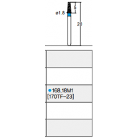 Osung Etcetera Flat (Taper) FG Shank 168-18M1 (170TF-23) Medium Grit Diamond Bur 5/PK