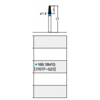 Osung Etcetera Flat (Taper) FG Shank 168-18M1S (170TF-S23) Medium Grit Diamond Bur 5/PK