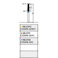 Osung Crown Anterior/ Labial, Axial, Lingual Axial Reduction and Margin Shoulder (Taper) FG Shank 168-21EF2 (172APB-021EF) Extra Fine (Super Fine) Grit Diamond Bur 5/PK