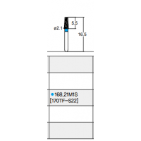 Osung Etcetera Flat (Taper) FG Shank 168-21M1S (170TF-S22) Medium Grit Diamond Bur 5/PK
