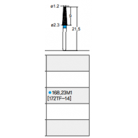 Osung Crown Anterior/ Labial, Axial, Lingual Axial Reduction and Margin Shoulder (Taper) FG Shank 168-23M1 (172TF-14) Medium Grit Diamond Bur 5/PK