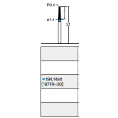 Osung Laminate/ Labial Reduction Chamfer (Taper) FG Shank 194-14M1 (197TR-20) Medium Grit Diamond Bur 5/PK