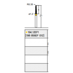 Osung Laminate/ Labial Reduction Chamfer (Taper) FG Shank 194-12EF1 (198 856EF 012) Super Fine (Extra Fine) Grit Diamond Bur 5/PK