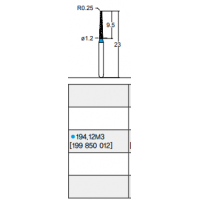 Osung Laminate/ Labial Reduction Chamfer (Taper) FG Shank 194-12M3 (199 850-012) Medium Grit Diamond Bur (856-012M) 5/PK