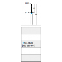 Osung Laminate/ Labial Reduction Chamfer (Taper) FG Shank 194-14M3 (199 850 014) Medium Grit Diamond Bur 5/PK