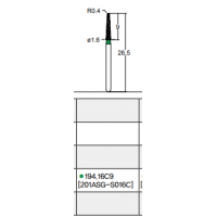 Osung Laminate/ Labial Reduction Chamfer (Taper) FG Shank 194-16C9 (201ASG-S016C) Coarse Grit Diamond Bur 5/PK
